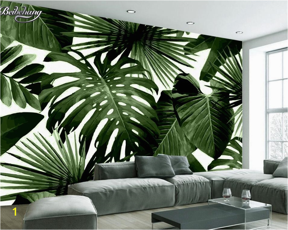 Beibehang Modern custom 3D wallpaper tropical rain forest palm banana leaf 3D living room background wall murals wallpaper