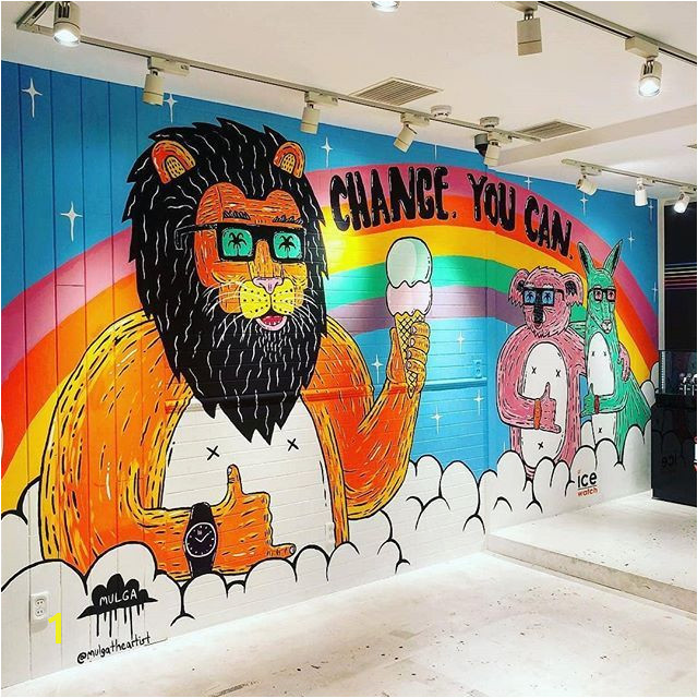 Was great painting my first wall mural in Japan You can see it in the icewatch jp Harajuku store Arigatou gozaimasu to the Ice Watch crew