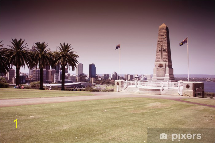 Wall Murals Perth Perth War Monument Australia Cross Processed Filtered Colors Wall