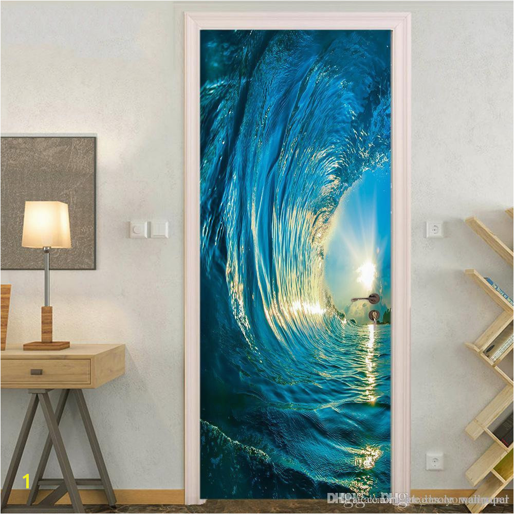 Wall Murals Surfing Gate 3d Stickers Diy Mural Bedroom Home Decor Poster Pvc 3d Surf