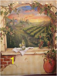 Custom Murals Italian Vineyard landscape MURAL by MariasIdeasArt $99 00 Italian Vineyard Tuscan Art