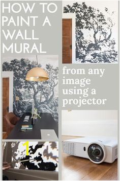 How to paint a mural from any image using a projector Projector Wall fice Mural