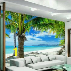 beibehang home Custom mural wallpape Sofa bedroom TV backdrop wall paper mural painting Beach Coconut Grove wall mural paper