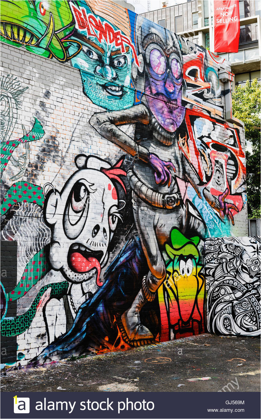 Street art off of Queen Street in Melbourne