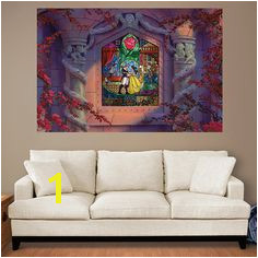 Beauty and the Beast Stained Glass Mural Huge ficially Licensed Disney Removable Wall Graphic