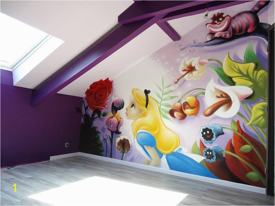 I m not a fan of Alice in Wonderland but this mural is beautiful and I m a huge fan of purple so this is a win for me