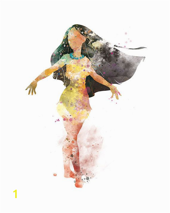 Pocahontas Art Print Watercolor Poster Disney Princess by sPRINNT