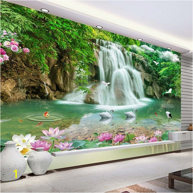 Custom 3D Wallpaper Waterfall Landscape Mural Wall Painting Papel De Parede Living Room Desktop Wallpaper