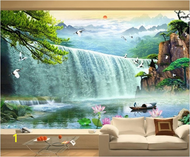 Waterfall Murals for Walls Custom Wallpaper Waterfalls 3d Stereoscopic Waterfalls