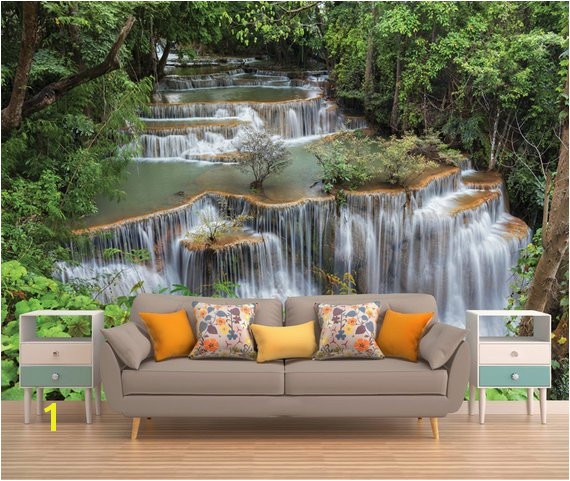 Jungle Waterfall Peel & Stick Wall Mural Wallpaper Eco Certified Wall Decor Wall Art Wall