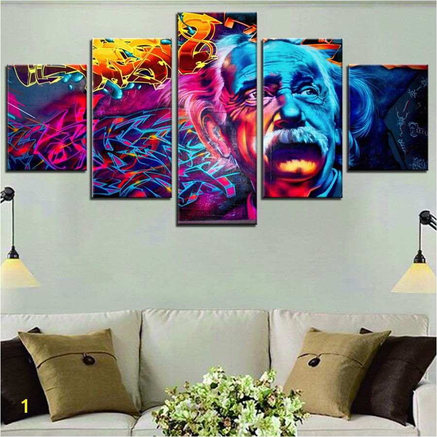 Albert Einstein Scientist Graffiti Wall Art Painting Canvas Print Picture for Living Room Home Wall Decor Dropship Waterproof in Painting & Calligraphy from