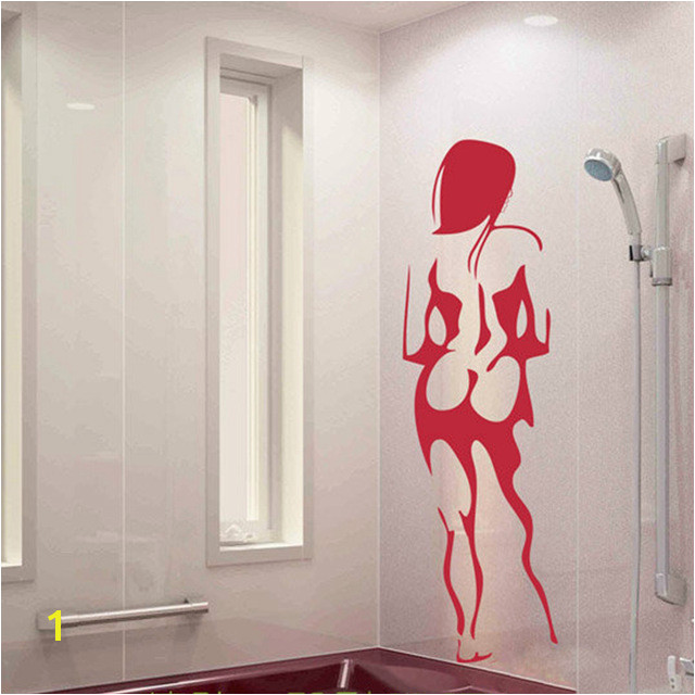 Naked Women Portrait Waterproof Wall Decals Vinyl Wall Sticker for Bathroom Glass Bar KTV Decoration