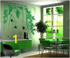 wall stickers decor Weeping Willow and Swallows Removable Wall decor Decals Sticker Bird Wall Decals
