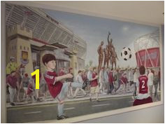 Mural in a West Ham fans bedroom 2014