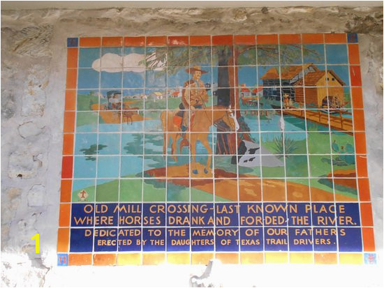 Hotel Contessa River Walk tile mural Old Mill Crossing