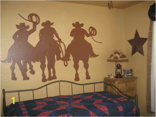 Cowboy silhouette mural Western Rooms Cowboy Room Western Cowboy Murals Cowboys