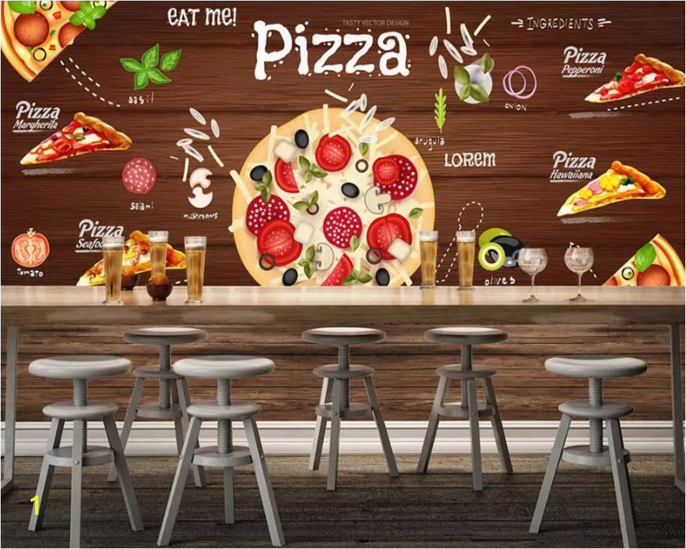 beibehang Custom wallpaper 3D Pizza background wall western restaurant murals TV backdrop wall mural Wallpaper for wall 3 d in Wallpapers from Home