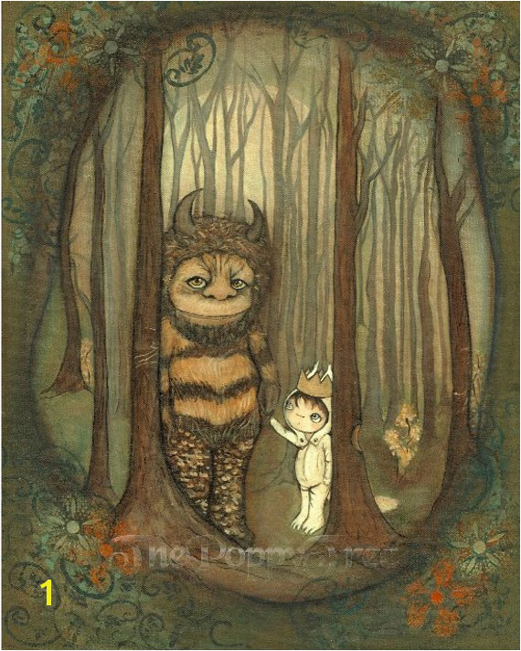 Wild Things Print Where The Wild Things Are Children Moishe Wall Art Forest Dream Monster Max Carol