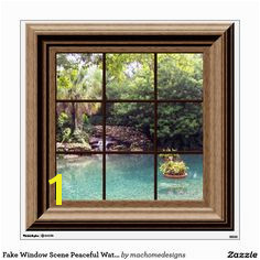 Fake Window Scene Peaceful Water Garden Zen Peace Wall Sticker