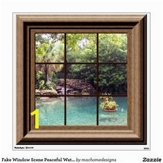 Fake Window Scene Peaceful Water Garden Zen Peace Wall Sticker