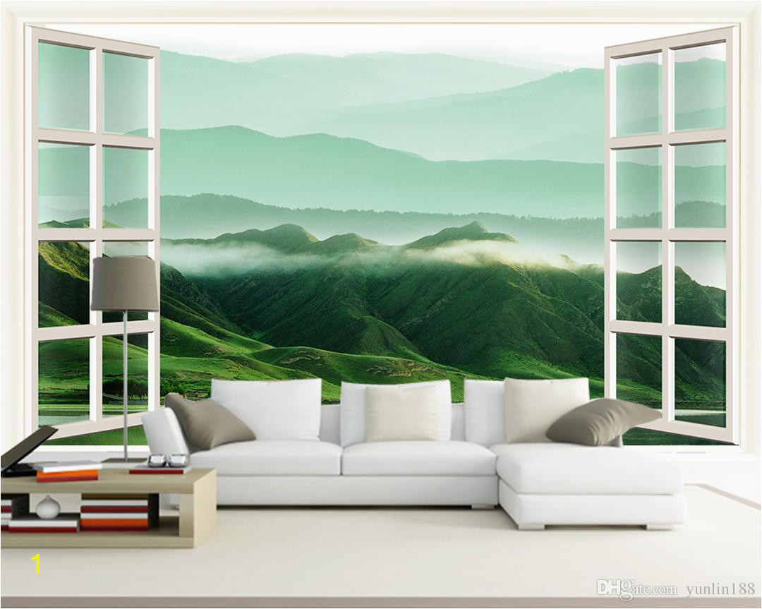Customized Retail 3D Windows Landscapes Walls Rolling HilL Murals In The White Mansions Desktop Wallpaper Wide Desktop Wallpaper Widescreen From Yunlin188