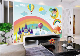 Custom Wallpaper Kids Room Mural Rainbow Castle Cartoon Backdrop Kids Room Mural wallpaper for walls papel de parede
