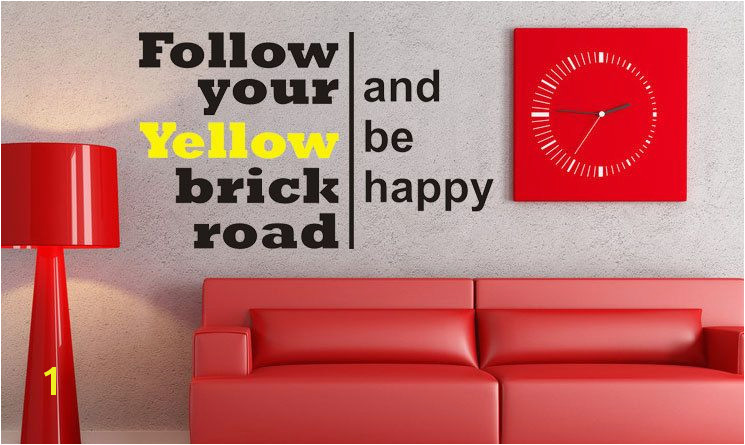 Follow your yellow brick road Wizard of Oz Art Wall Decals Wall Stickers Vinyl Decal Quote Room Decor $17 95 via Etsy