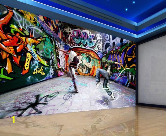 Wwe Wall Mural Us $15 3 Off Dancing Youth Graffiti Mural Backdrop 3d Stereoscopic Wallpaper Papel Parede Mural Wallpaper Home Decoration In Wallpapers From Home