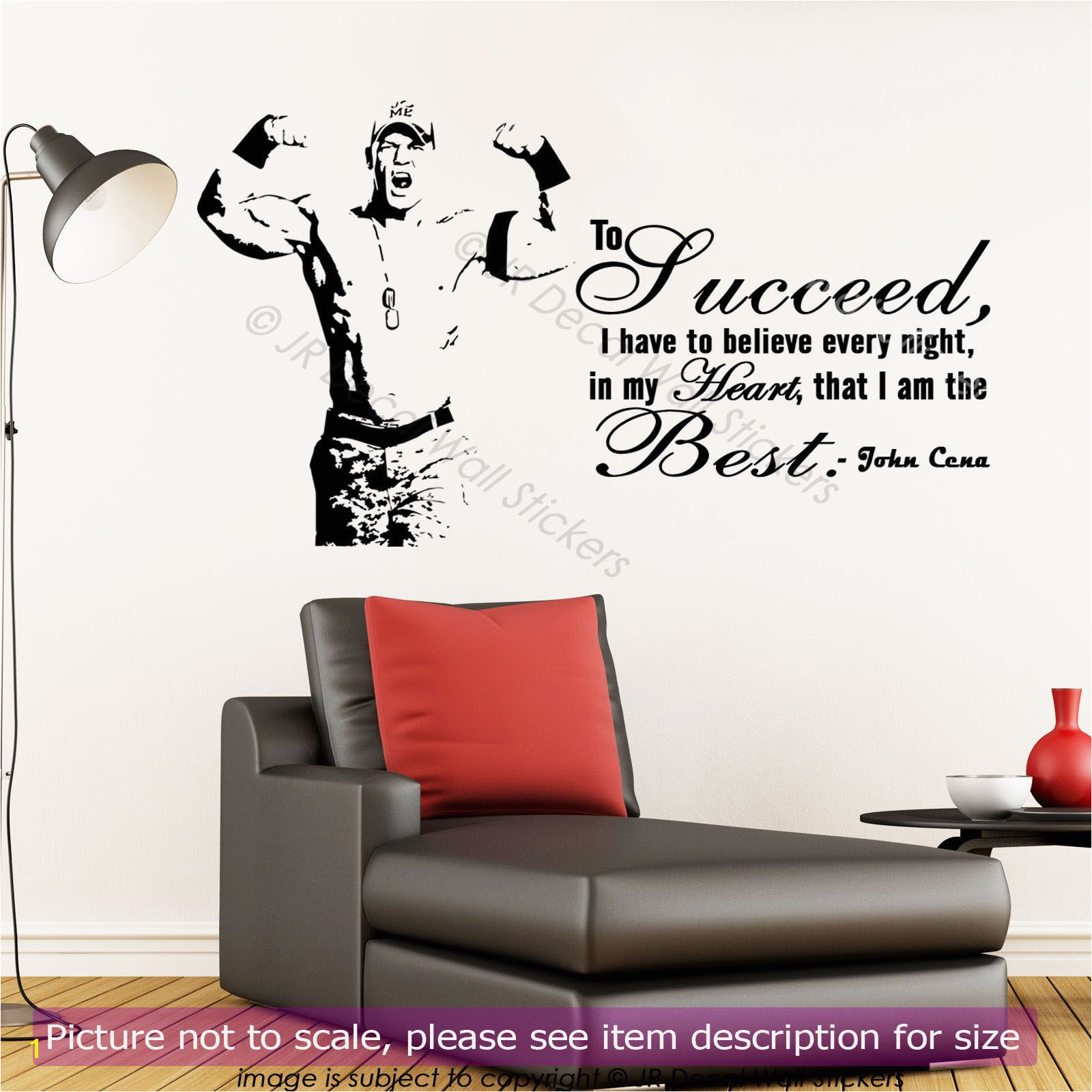 John Cena Vinyl Wall Stickers Wwe Inspirational Quote Wall Decals Gym Sports Art