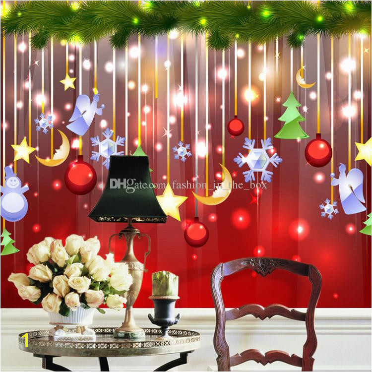 Christmas Decoration Wallpaper Lovely Wallpaper Custom 3D Mural Waterproof Silk Art Boys Kid Girl Bedroom Bar Room Decor Angle Snowman Free Wallpapers