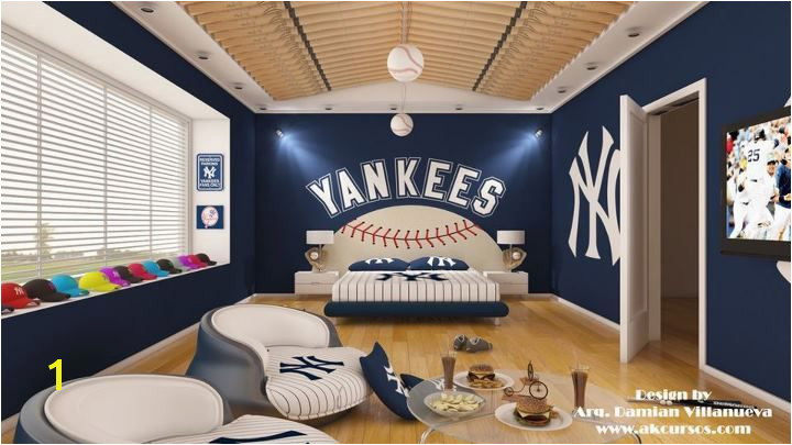 How awesome would it be to a room dedicated to the Yankees I envision a room like this was a huge flat screen for watching the Yanks win another World