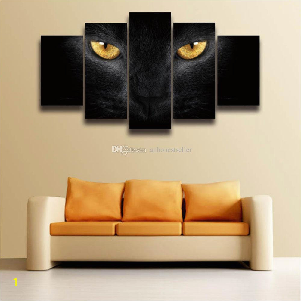 2019 5 Panel Canvas Wall Art Picture Cat Eyes Animal Painting Artwork Prints For Wall Art Home Decor Living Room Decorate House From Anhonestseller