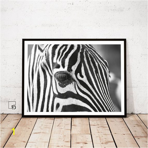 Zebra Print Zebra Wall Art Black White Decor by FroileinJuno