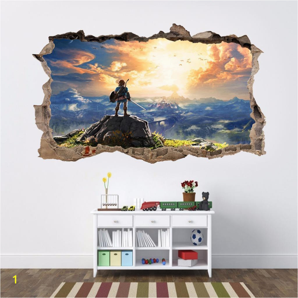 £6 99 GBP Link Legend Zelda 3D Smashed Wall Sticker Decal Home Decor Art Mural J590 ebay Home & Garden