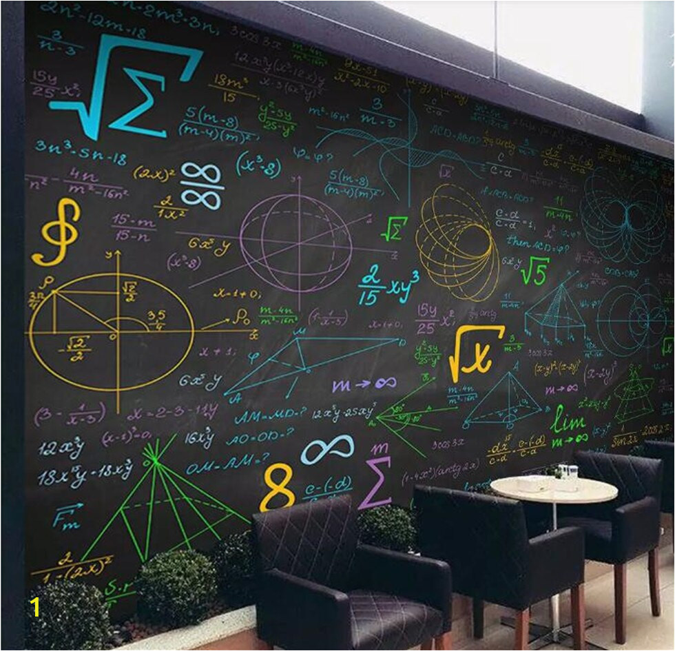 15 Foot Wall Mural Us $8 8 Off Mathematical formula Color Chalk Blackboard Background Wall Custom Large Indoor Wallpaper Mural 3d Photo Wall In Fabric & Textile