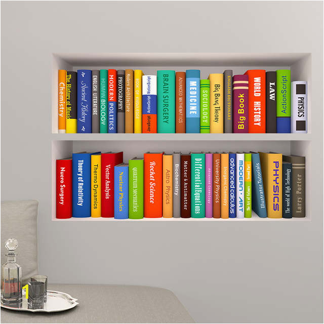 3d Murals On Walls Us $4 74 Off 3d Book Bookshelf Wall Stickers for Study Room Bedroom School Decor Poster Mural Book Cabinet 3d Effect Wall Decal Art In Wall