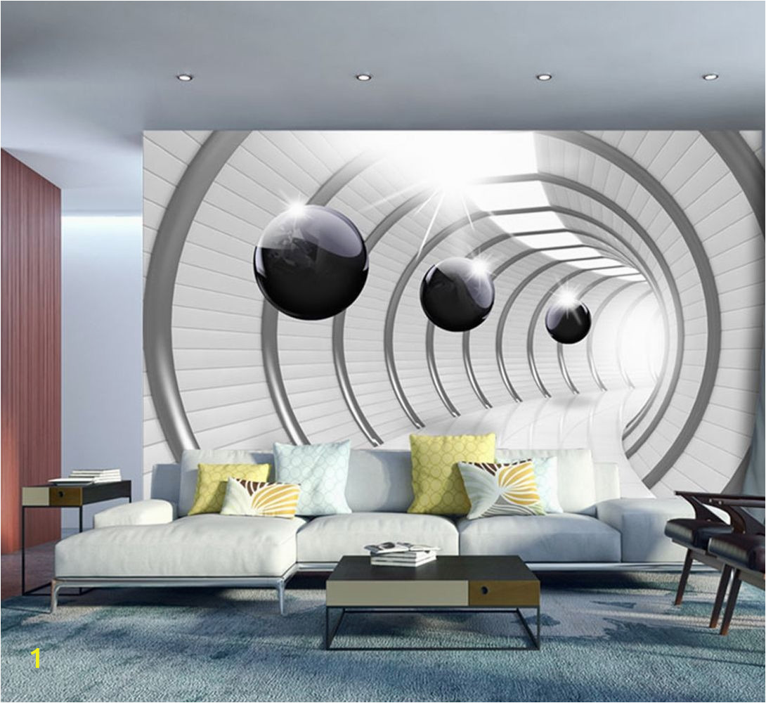 3d Wall Murals for Bedrooms Wall Mural Futuristic Tunnel