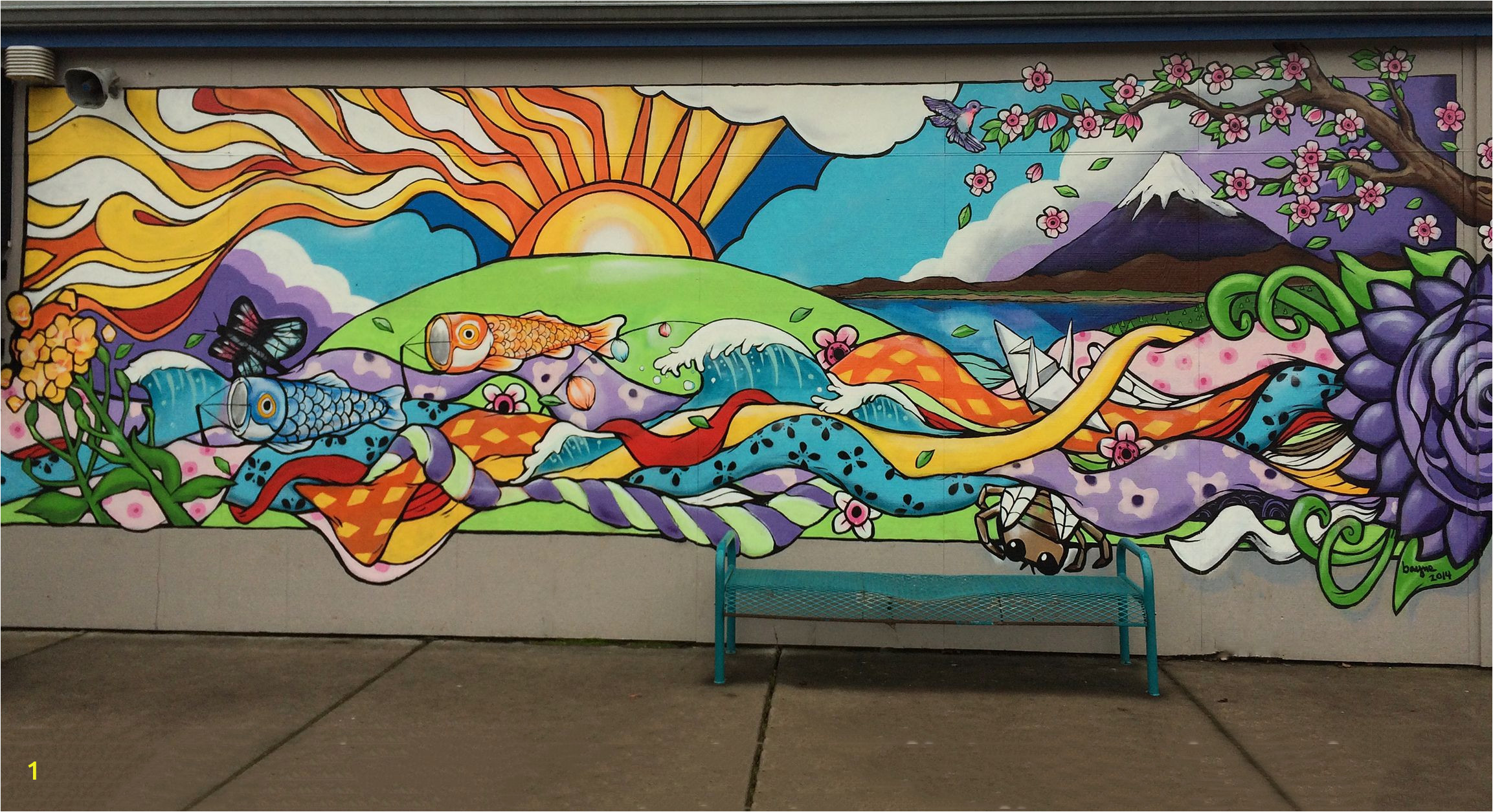 A Building Has A Mural Painted On An Outside Wall Elementary School Mural Google Search