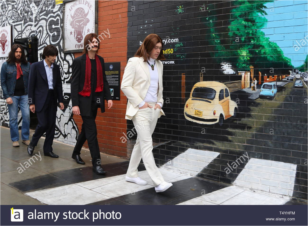 liverpool uk cast of let it be at abbey road photoshoot credit ian fairbrotheralamy stock photos T4YHFM