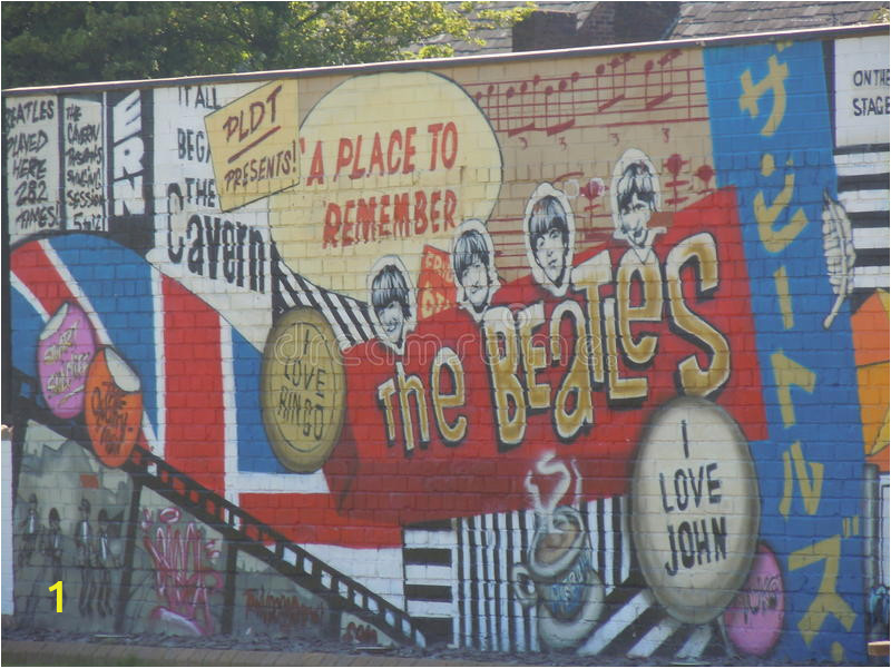 Abbey Road Wall Mural Liverpool Beatles Painting On A Wall Editorial Photo Image Of