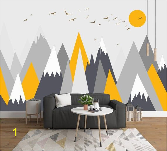 Abstract Wall Murals Wallpaper Grey Geometry Mountain Wallpaper Abstract Mountain with