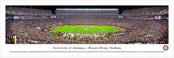 alabama crimson tide football 50 yard line 13x40 unframed panoramic wall art p