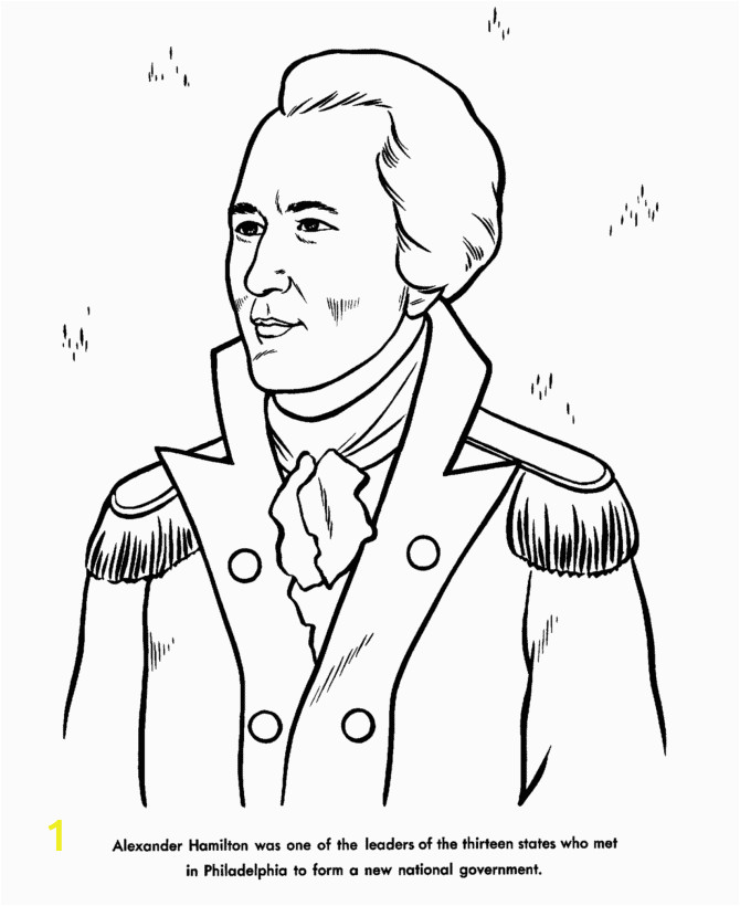 American Revolutionary War Coloring Pages Revolutionary War Alexander Hamilton Coloring Page