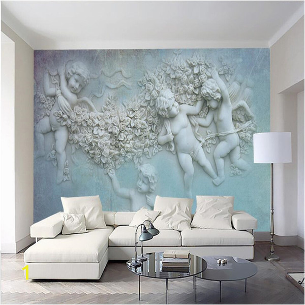 Angel Murals for Walls 3d European Small Angel Cupid Tv Background Wall Custom Wall Murals Silk Silk Wallpaper Papel De Parede Para Quarto Baby Wallpaper Background