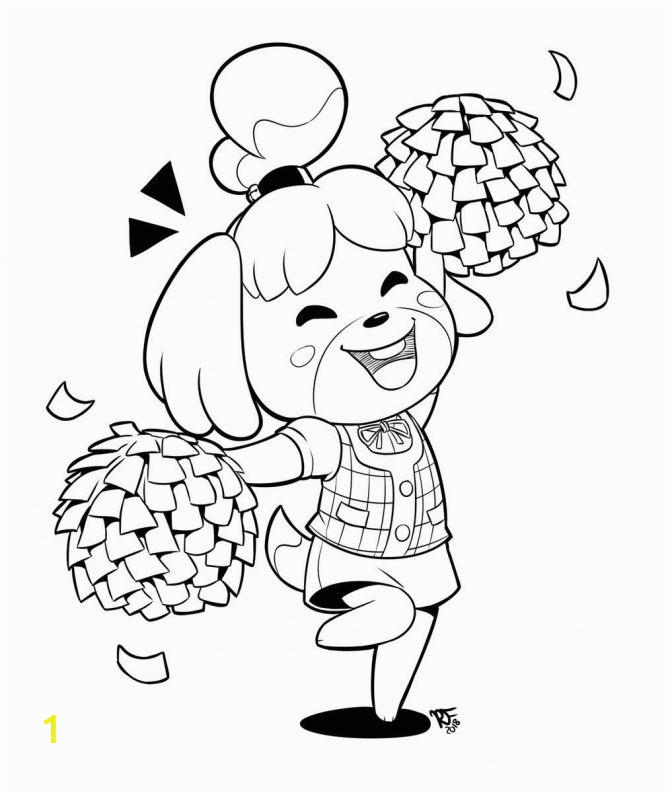 animal crossing reese coloring pages collection isbelle from color marvelous image ideas 672x793