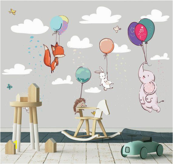 Animal Murals for Walls Flying Animals Wall Mural Adorable Animals Wallpaper Wall