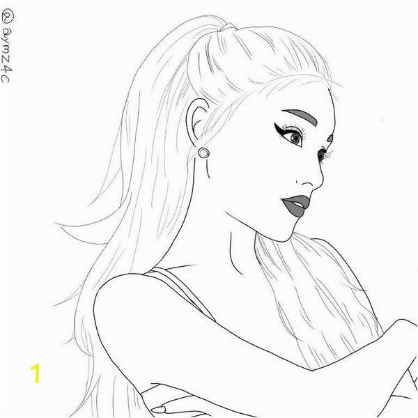 Ariana Grande Coloring Page Ariana Grande Outline