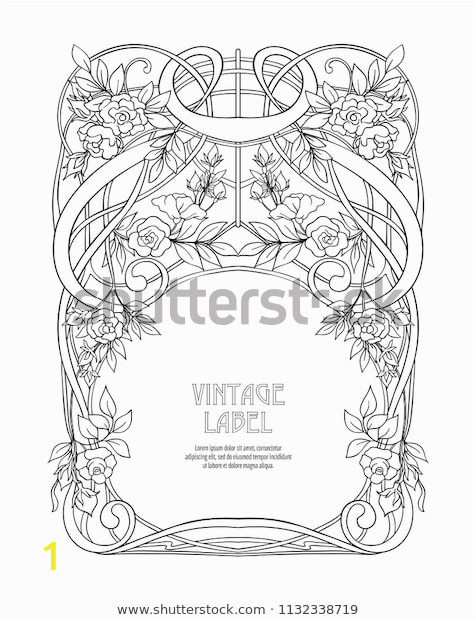 frame border art nouveau style 600w