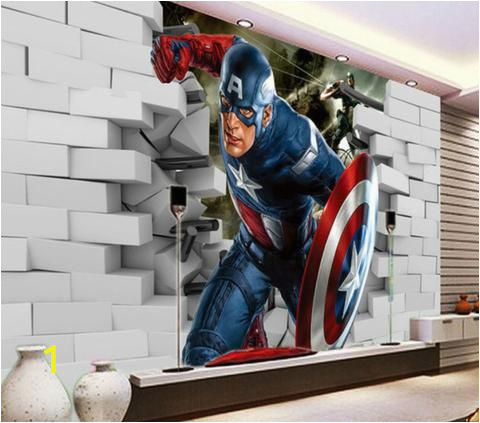 Avengers Wall Mural Wallpaper Avengers Captain America 3d Wall Mural Wallpaper