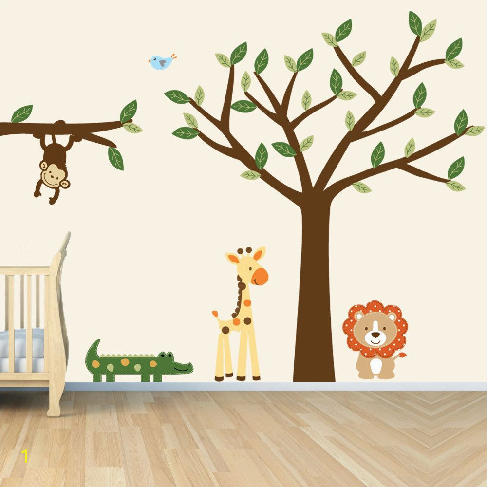Baby Jungle Safari Wall Mural Pin On Nursery